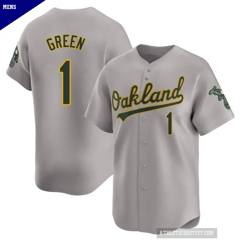 Men's No.1 Dick Green Oakland Athletics Gray Limited Away Jersey