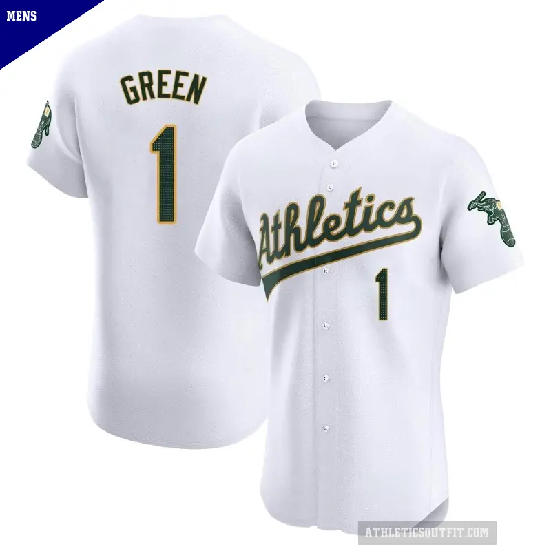 Men's No.1 Dick Green Oakland Athletics White Elite Home Jersey