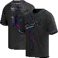 Men's No.10 Max Muncy Oakland Athletics Black Replica Holographic Alternate Jersey