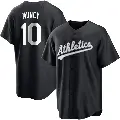 Men's No.10 Max Muncy Oakland Athletics Black/White Replica Jersey