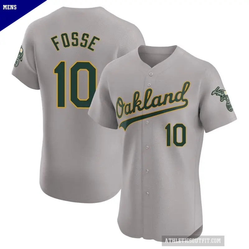Men's No.10 Ray Fosse Oakland Athletics Gray Elite Road Jersey