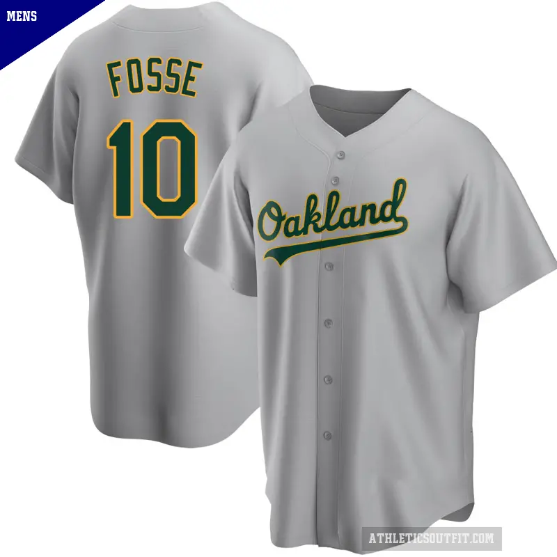 Men's No.10 Ray Fosse Oakland Athletics Gray Replica Road Jersey