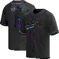 Men's No.11 Brett Harris Oakland Athletics Black Replica Holographic Alternate Jersey