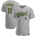Men's No.11 Jarrod Parker Oakland Athletics Gray Authentic Road Jersey
