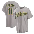 Men's No.11 Jarrod Parker Oakland Athletics Gray Replica Away 2.0 Jersey