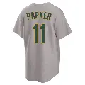 Men's No.11 Jarrod Parker Oakland Athletics Gray Replica Away 2.0 Jersey