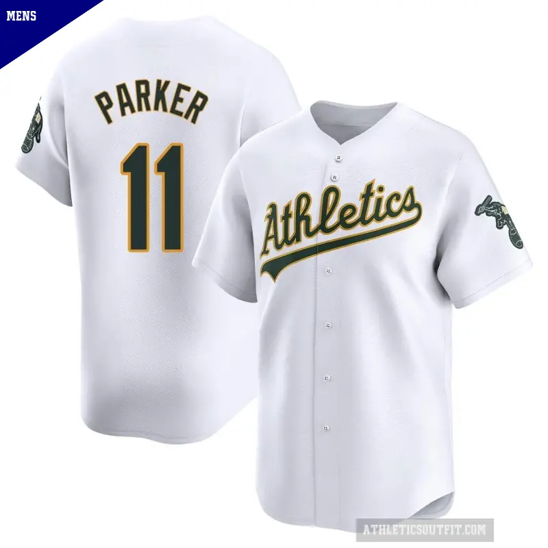Men's No.11 Jarrod Parker Oakland Athletics White Limited Home Jersey