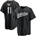 Men's No.11 Skye Bolt Oakland Athletics Black/White Replica Jersey