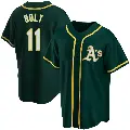 Men's No.11 Skye Bolt Oakland Athletics Green Replica Alternate Jersey