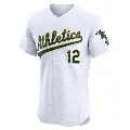 Men's No.12 Max Schuemann Oakland Athletics White Elite Home Jersey