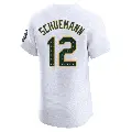Men's No.12 Max Schuemann Oakland Athletics White Elite Home Jersey