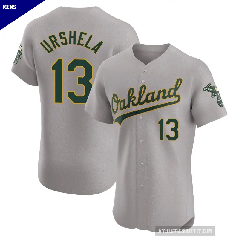 Men's No.13 Gio Urshela Oakland Athletics Gray Elite Road Jersey