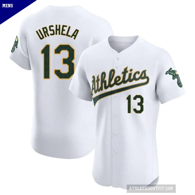 Men's No.13 Gio Urshela Oakland Athletics White Elite Home Jersey