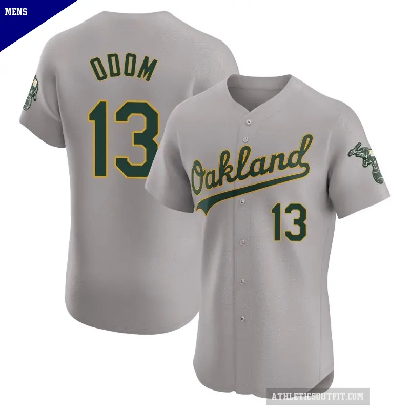 Men's No.13 John Odom Oakland Athletics Gray Elite Road Jersey