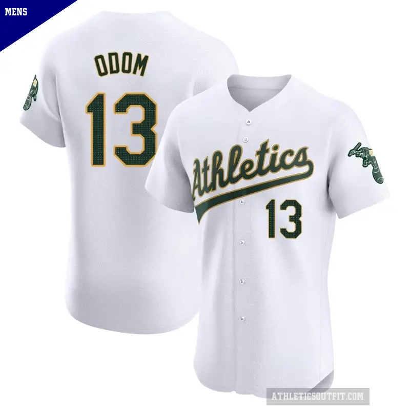 Men's No.13 John Odom Oakland Athletics White Elite Home Jersey