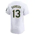 Men's No.13 Luis Barrera Oakland Athletics White Elite Home Jersey