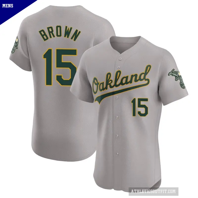 Men's No.15 Seth Brown Oakland Athletics Gray Elite Road Jersey
