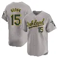 Men's No.15 Seth Brown Oakland Athletics Gray Limited Away Jersey