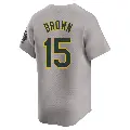 Men's No.15 Seth Brown Oakland Athletics Gray Limited Away Jersey