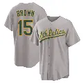 Men's No.15 Seth Brown Oakland Athletics Gray Replica Away 2.0 Jersey