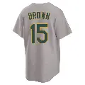 Men's No.15 Seth Brown Oakland Athletics Gray Replica Away 2.0 Jersey