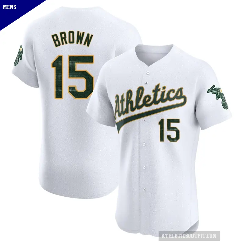 Men's No.15 Seth Brown Oakland Athletics White Elite Home Jersey