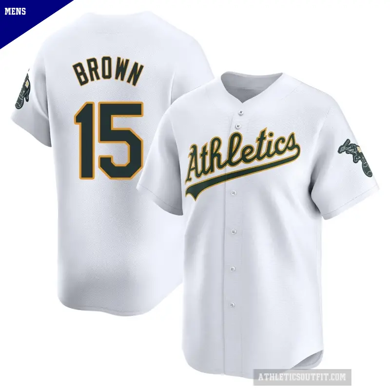 Men's No.15 Seth Brown Oakland Athletics White Limited Home Jersey