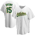 Men's No.15 Seth Brown Oakland Athletics White Replica Home Jersey
