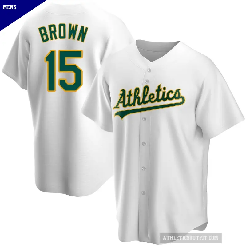 Men's No.15 Seth Brown Oakland Athletics White Replica Home Jersey