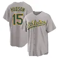 Men's No.15 Tim Hudson Oakland Athletics Gray Replica Away 2.0 Jersey