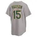 Men's No.15 Tim Hudson Oakland Athletics Gray Replica Away 2.0 Jersey