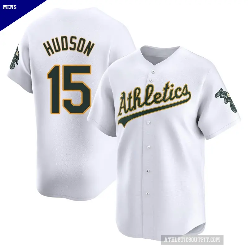 Men's No.15 Tim Hudson Oakland Athletics White Limited Home Jersey