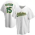 Men's No.15 Tim Hudson Oakland Athletics White Replica Home Jersey