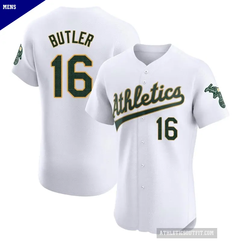 Men's No.16 Billy Butler Oakland Athletics White Elite Home Jersey