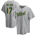 Men's No.17 Denny Mclain Oakland Athletics Gray Replica Road Jersey