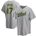 Men's No.17 Luis Urias Oakland Athletics Gray Replica Road Jersey