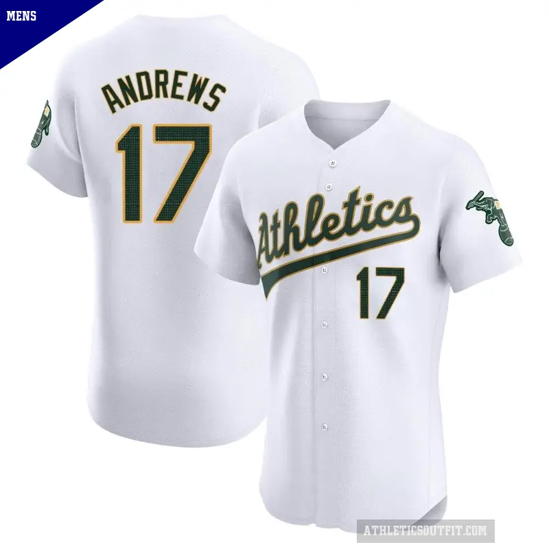 Men's No.17 Mike Andrews Oakland Athletics White Elite Home Jersey