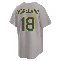 Men's No.18 Mitch Moreland Oakland Athletics Gray Replica Away 2.0 Jersey