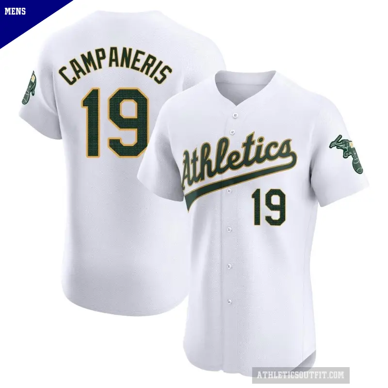 Men's No.19 Bert Campaneris Oakland Athletics White Elite Home Jersey