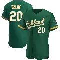 Men's No.20 Zack Gelof Oakland Athletics Green Authentic Kelly Alternate Jersey