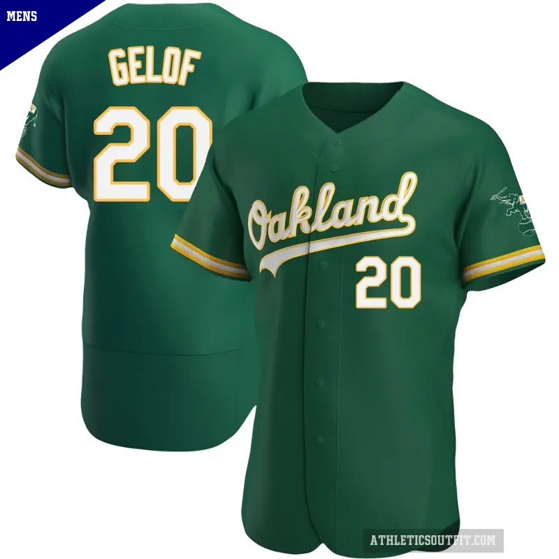 Men's No.20 Zack Gelof Oakland Athletics Green Authentic Kelly Alternate Jersey