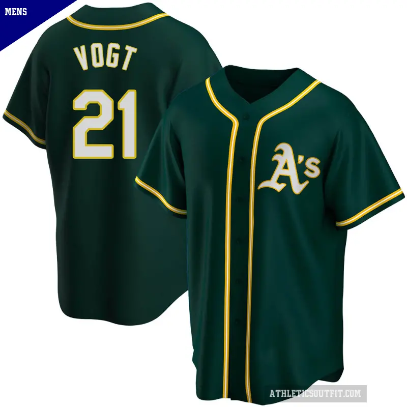 Men's No.21 Stephen Vogt Oakland Athletics Green Replica Alternate Jersey