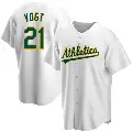 Men's No.21 Stephen Vogt Oakland Athletics White Replica Home Jersey