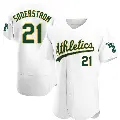 Men's No.21 Tyler Soderstrom Oakland Athletics White Authentic Home Jersey
