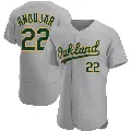Men's No.22 Miguel Andujar Oakland Athletics Gray Authentic Road Jersey