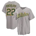 Men's No.22 Miguel Andujar Oakland Athletics Gray Replica Away 2.0 Jersey