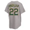 Men's No.22 Miguel Andujar Oakland Athletics Gray Replica Away 2.0 Jersey