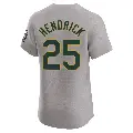 Men's No.25 George Hendrick Oakland Athletics Gray Elite Road Jersey
