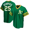 Men's No.25 George Hendrick Oakland Athletics Green Replica R Kelly Road Cooperstown Collection Jersey