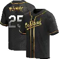 Men's No.25 Mark McGwire Oakland Athletics Gold Replica Black en Alternate Jersey